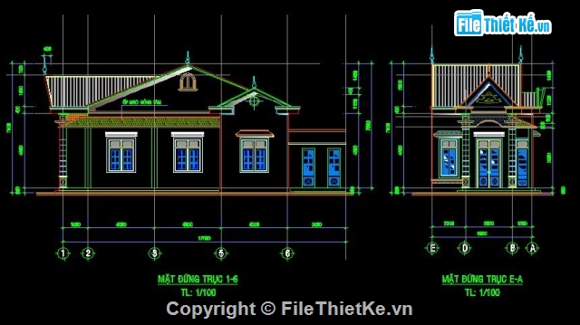 Nhà thái,nhà cấp 4,nhà cấp 4 đẹp,Nhà mái thái 6x17m
